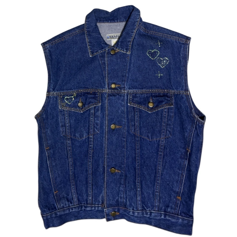 HUK•A•POO Men’s Hearts Embroidered Denim Vest
